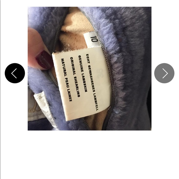 Carolina Herrera tan & blue couture shearling coat - Picture 11 of 14